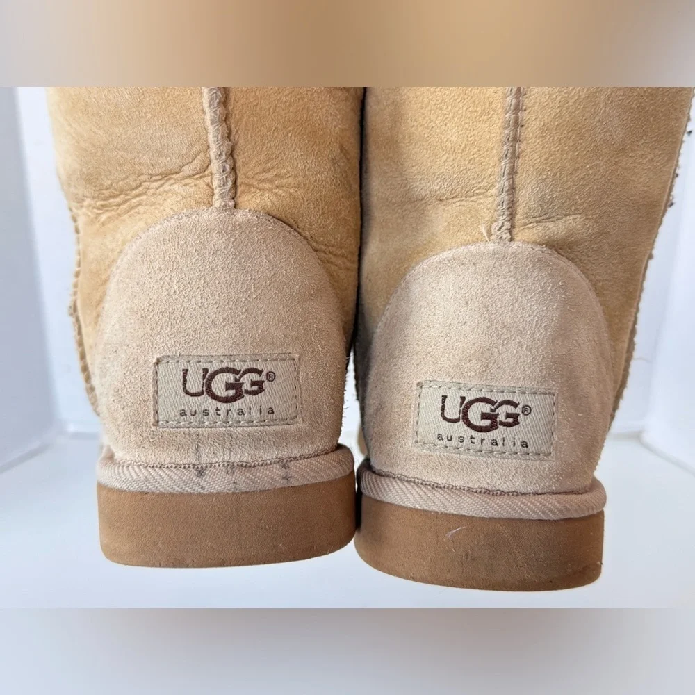 UGG 5815 Classic Tall Tan Suede Sheepskin Warm Winter Boots Women’s Size 7